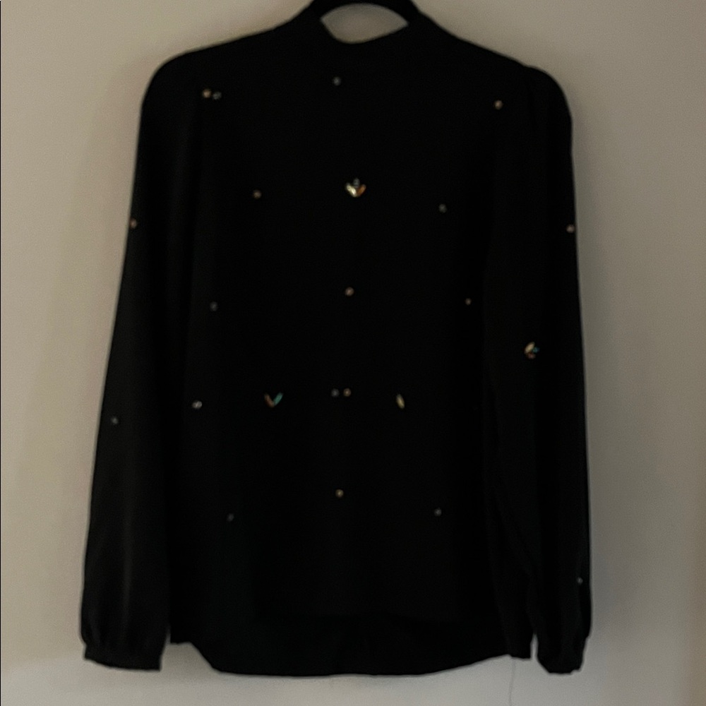 Love Riche Black Embellished Blouse